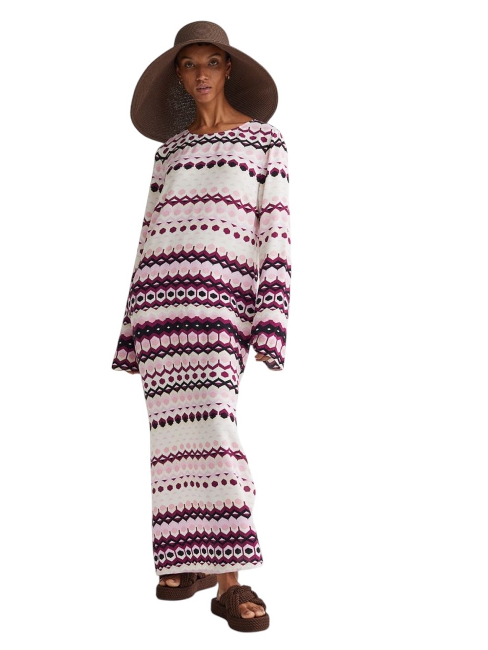 H&M striped caftan in Sz XS